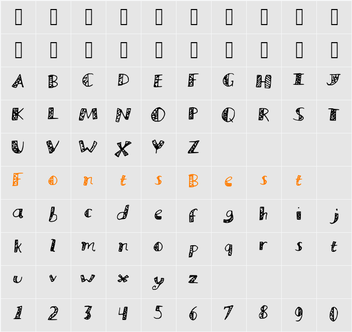 MuraLetters Character Map