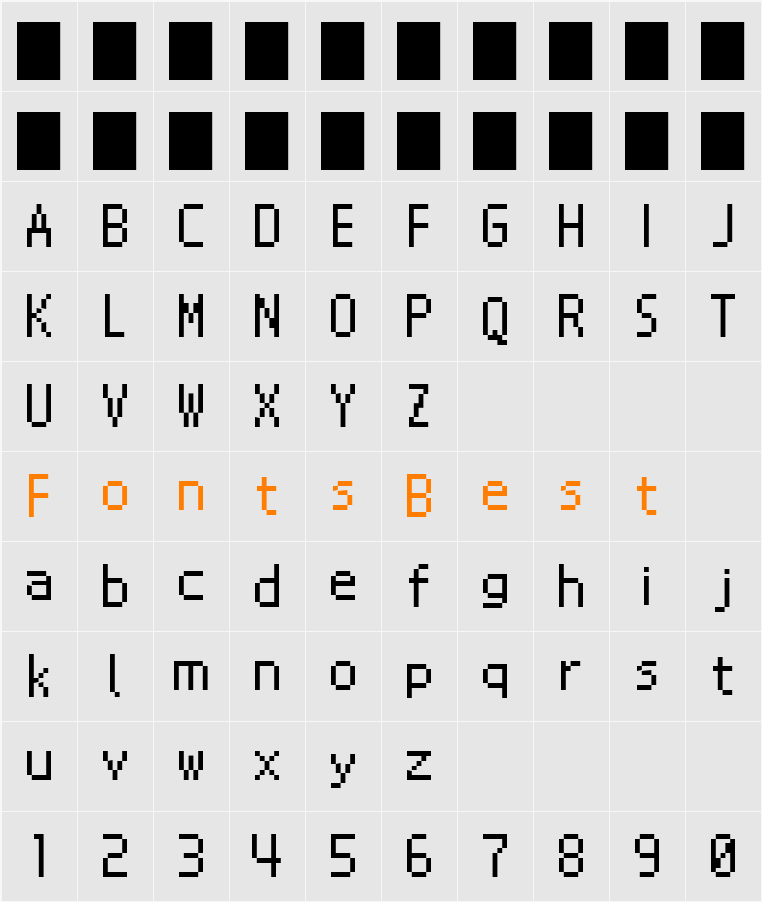 NDS12 Character Map