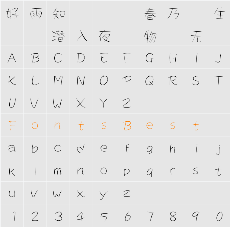 DFPLiuYe-B5 Character Map
