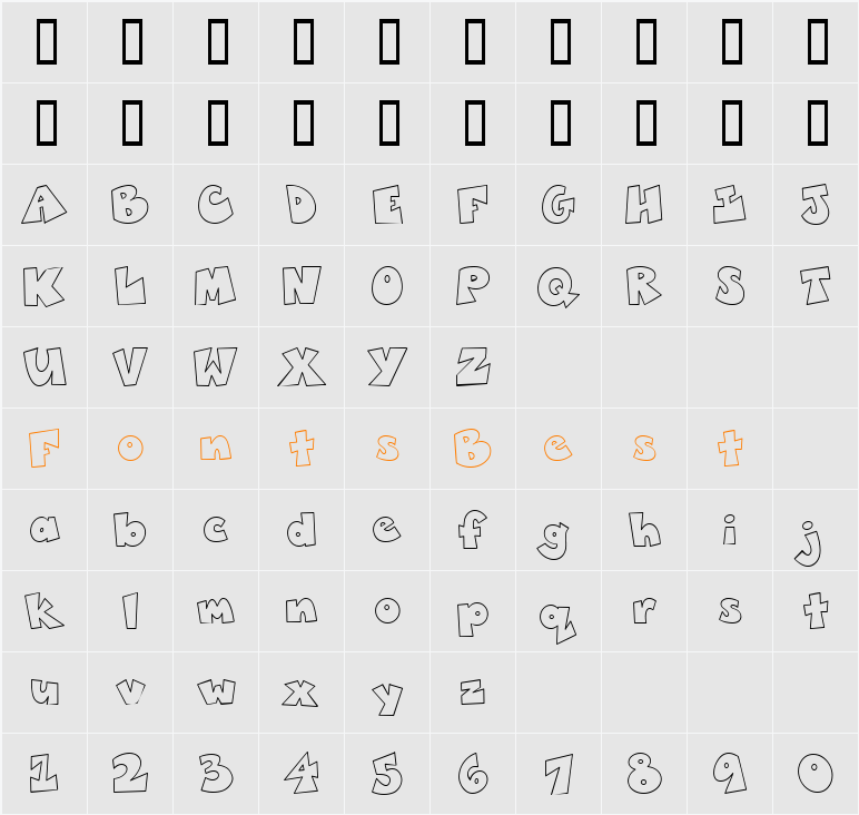 Ck Blockhead Character Map