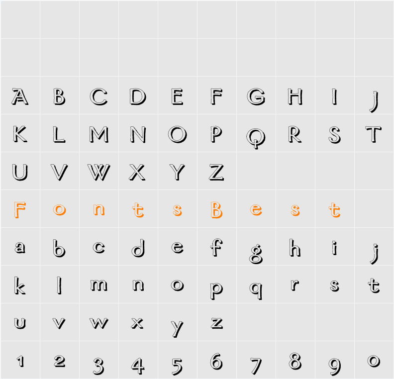 MordredShadow-Bold Character Map