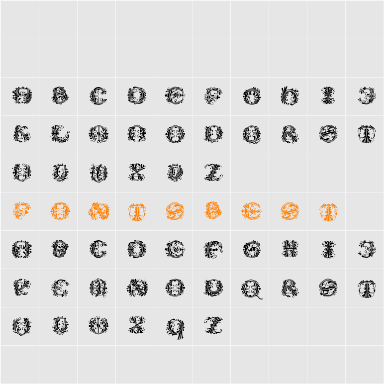 FlowerPowerRound Character Map