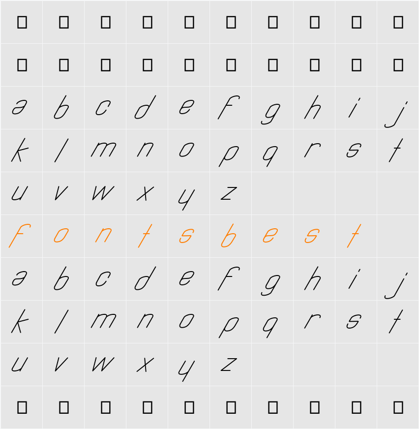 Astralia Character Map
