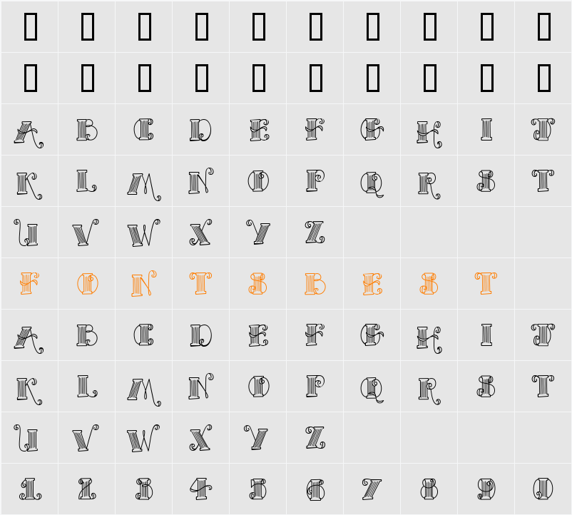 CK Column Character Map