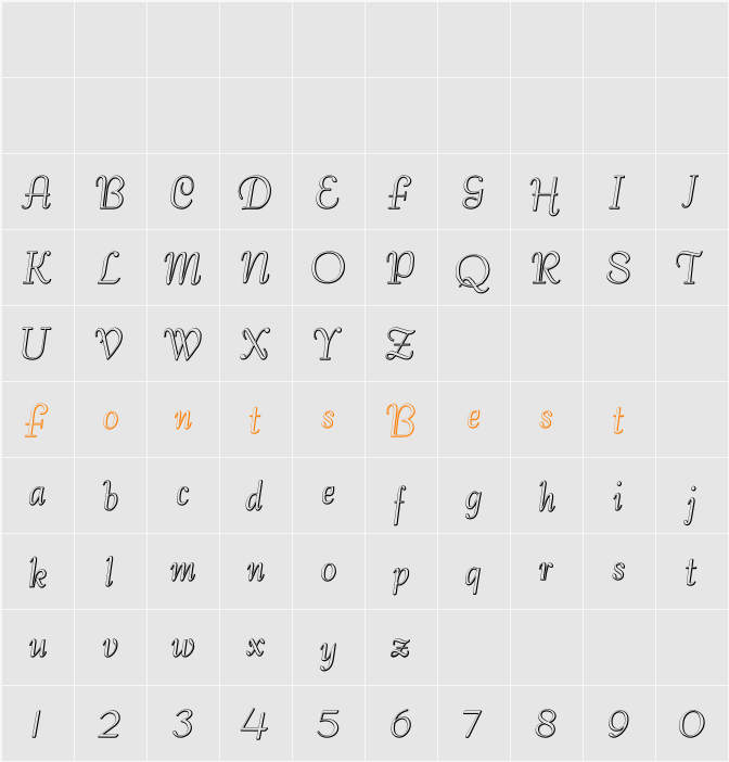 Bernardo Beveled Character Map