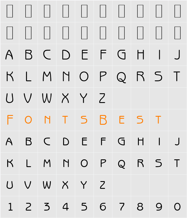 B691-Sans-Smc Character Map