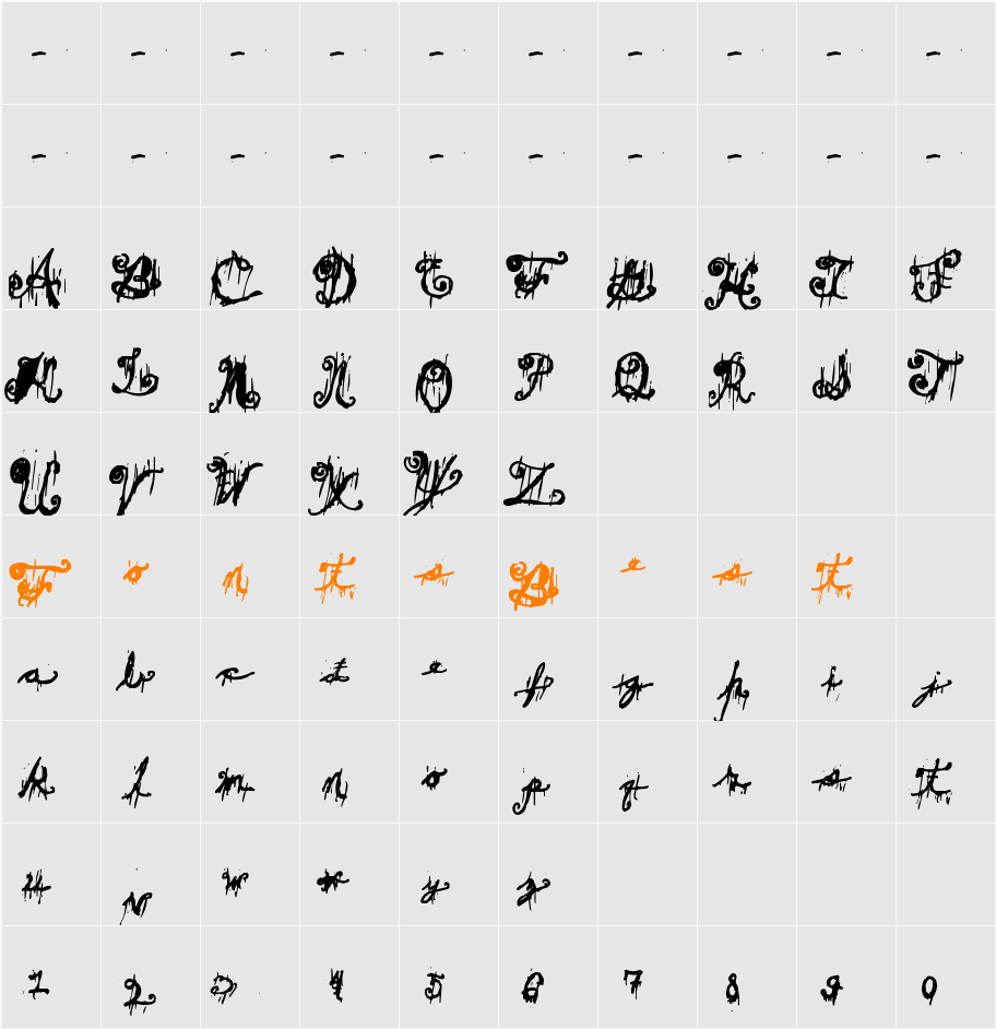 Dark Theater Character Map