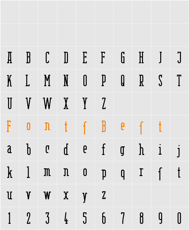 Berlin Email Serif Character Map