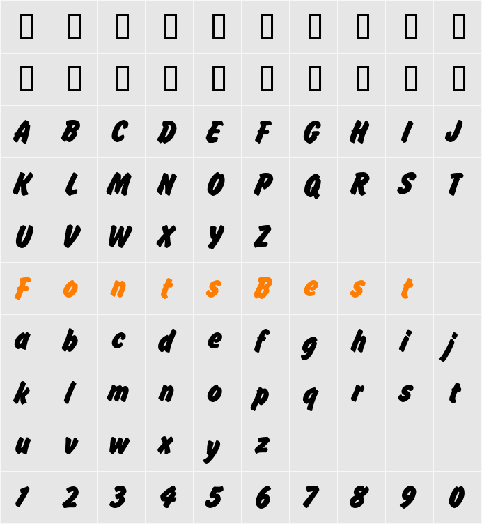 Falcon Character Map