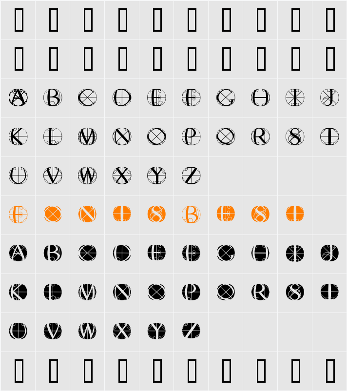 FisheyeButtonsTwo Character Map