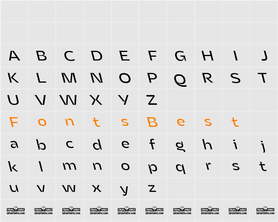 Asgard Trial Fit Backslant Character Map