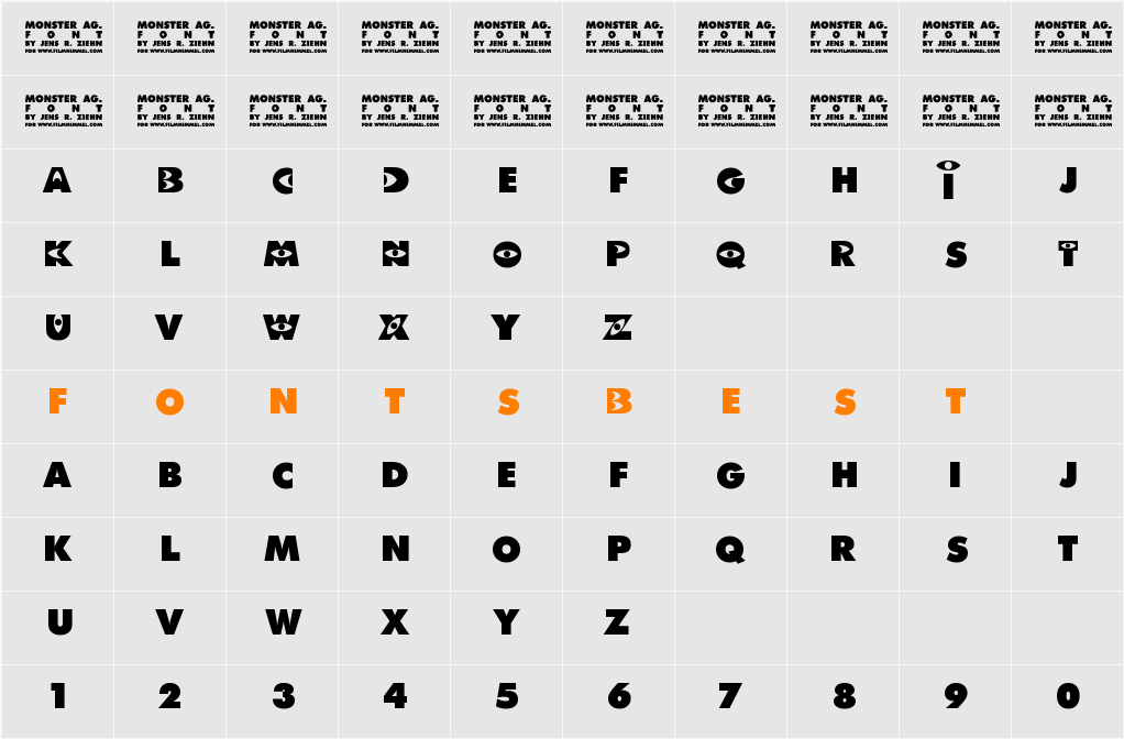 Monster AG Character Map