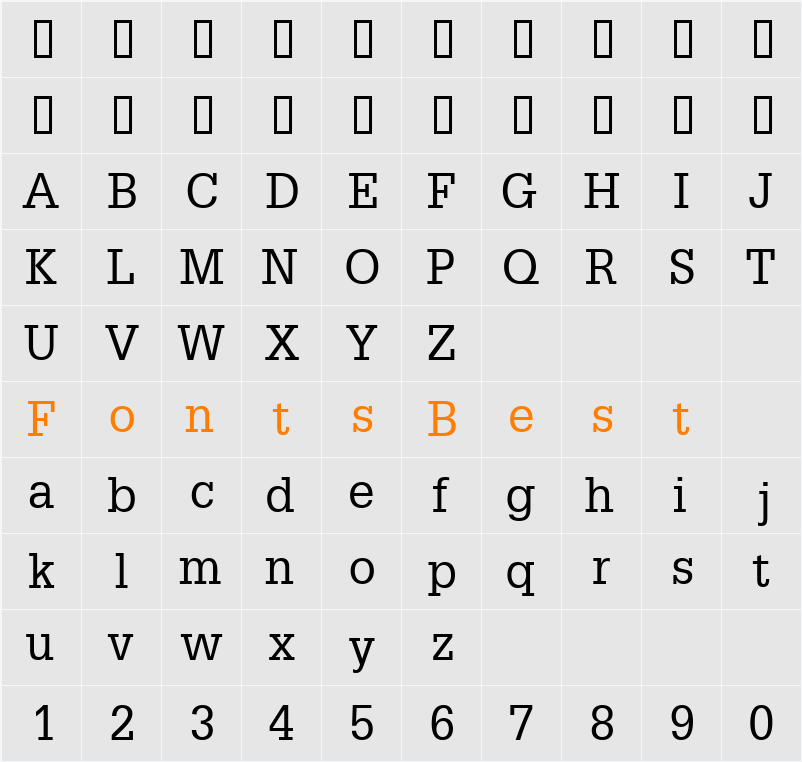 InstallationSSK Character Map