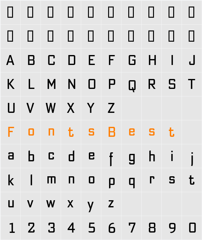 Bank Sans EF CY Condensed Character Map