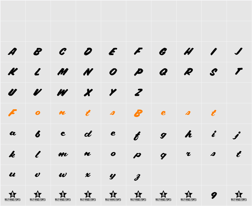 CABRIOLET Character Map