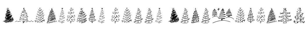 Christmas Trees Celebration Font Image