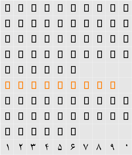 B Compset Character Map