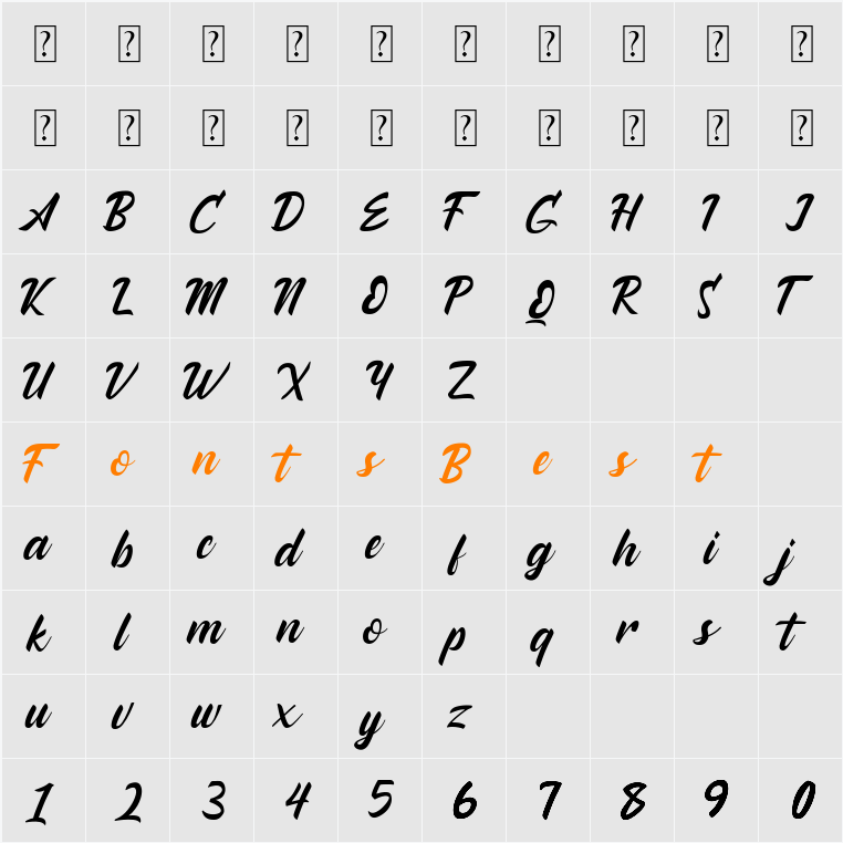 Andallan Demo Character Map