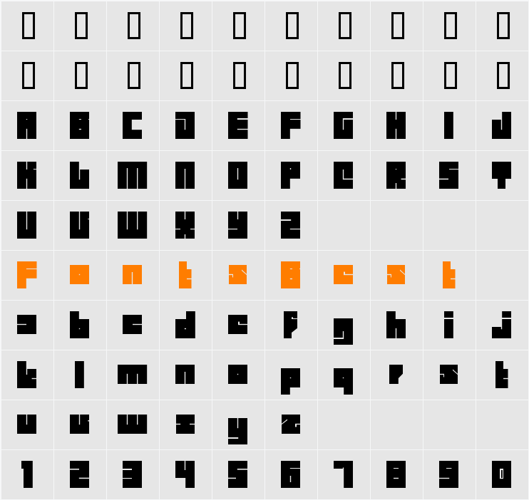BD BillDing Character Map