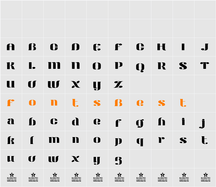 Modern Stencil Personal Use Character Map