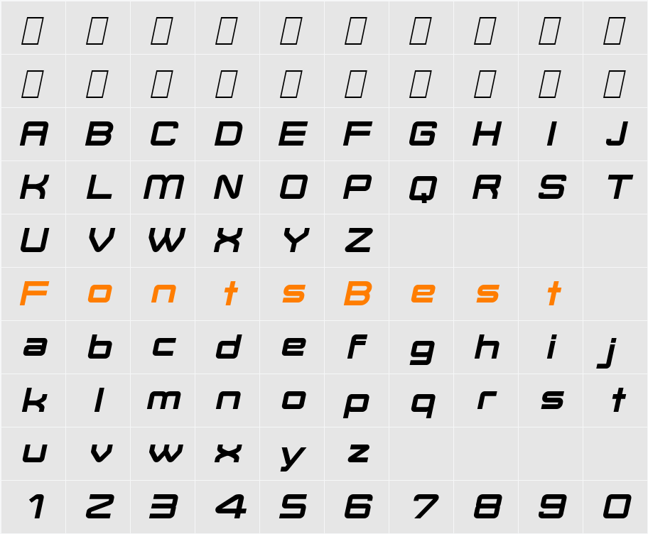 Move-X Character Map