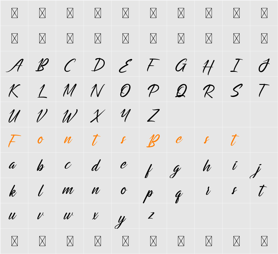 Astriangle Demo Character Map