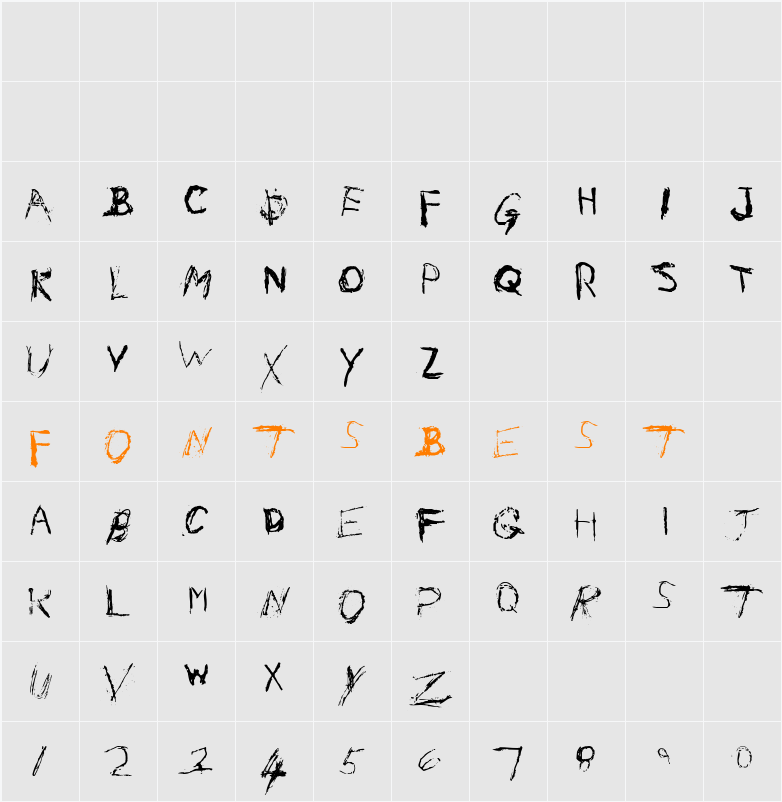 Nail Scratch Character Map