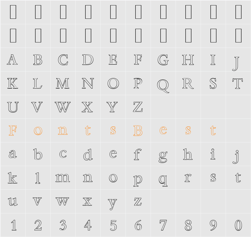 BernsteinOutline Character Map