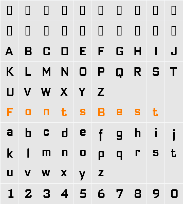 Bank Sans EF CY Condensed Character Map