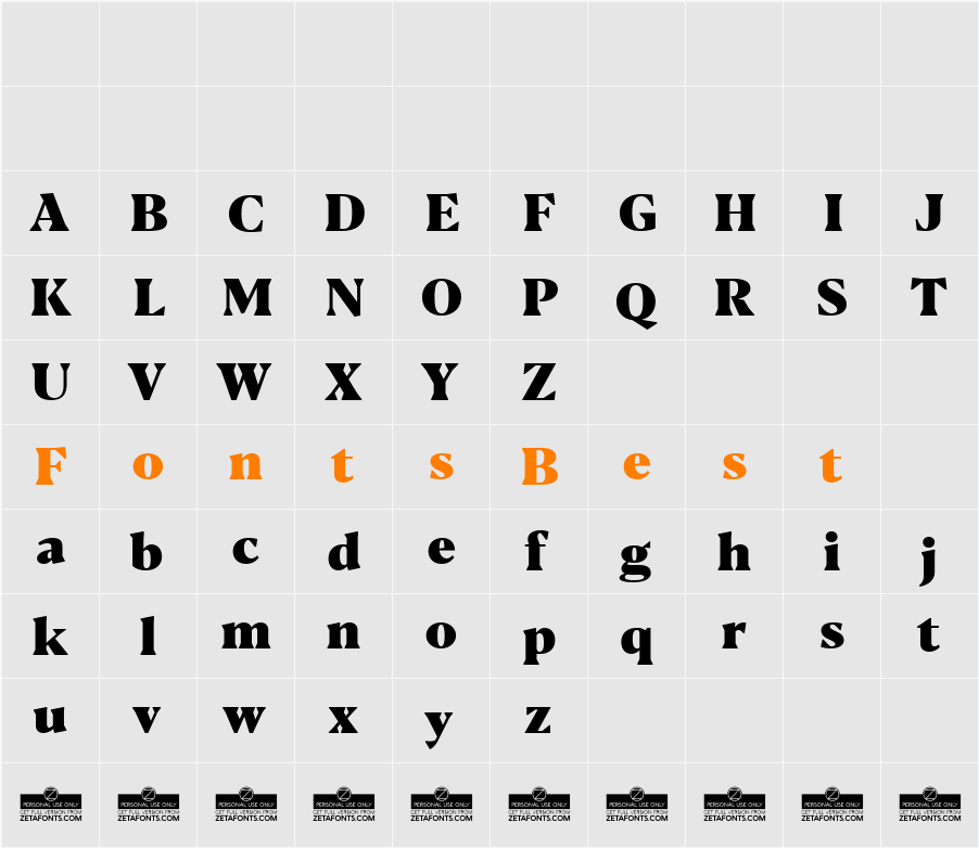 Blacker Text Character Map