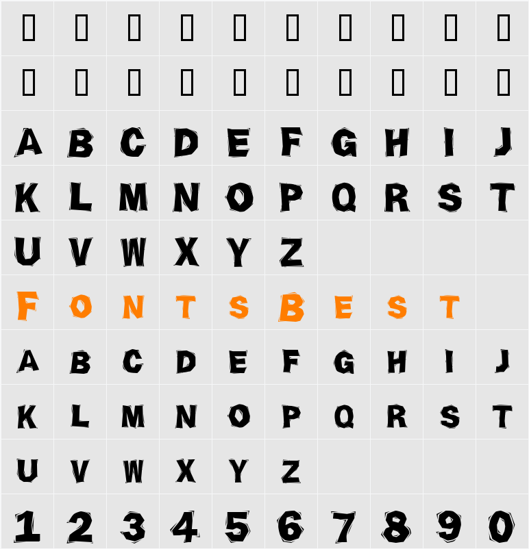 CrackBoum Character Map