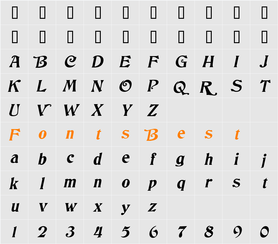 Invitation Character Map