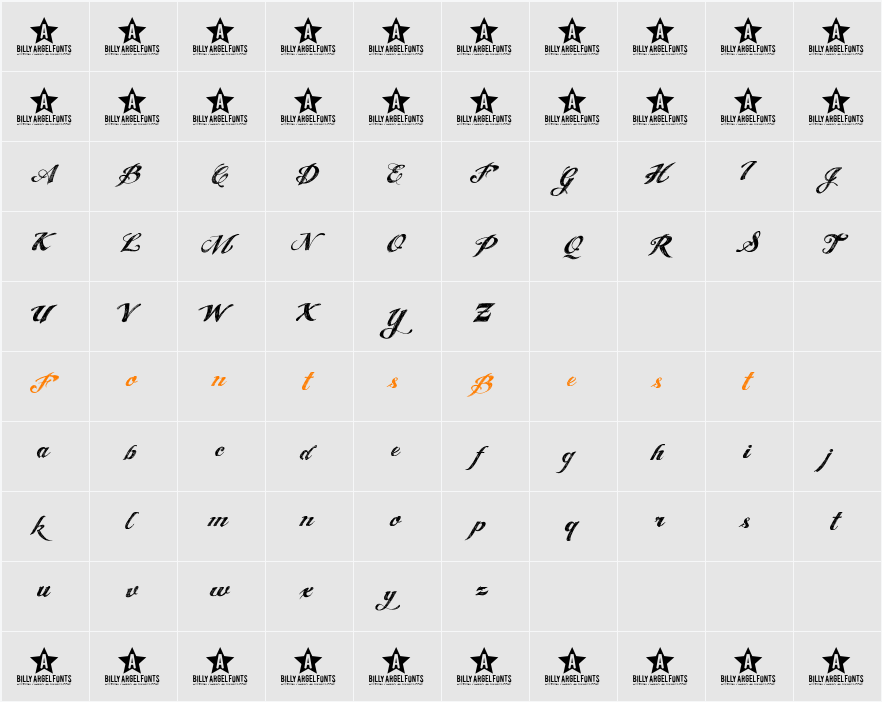ANGEL TEARS Character Map