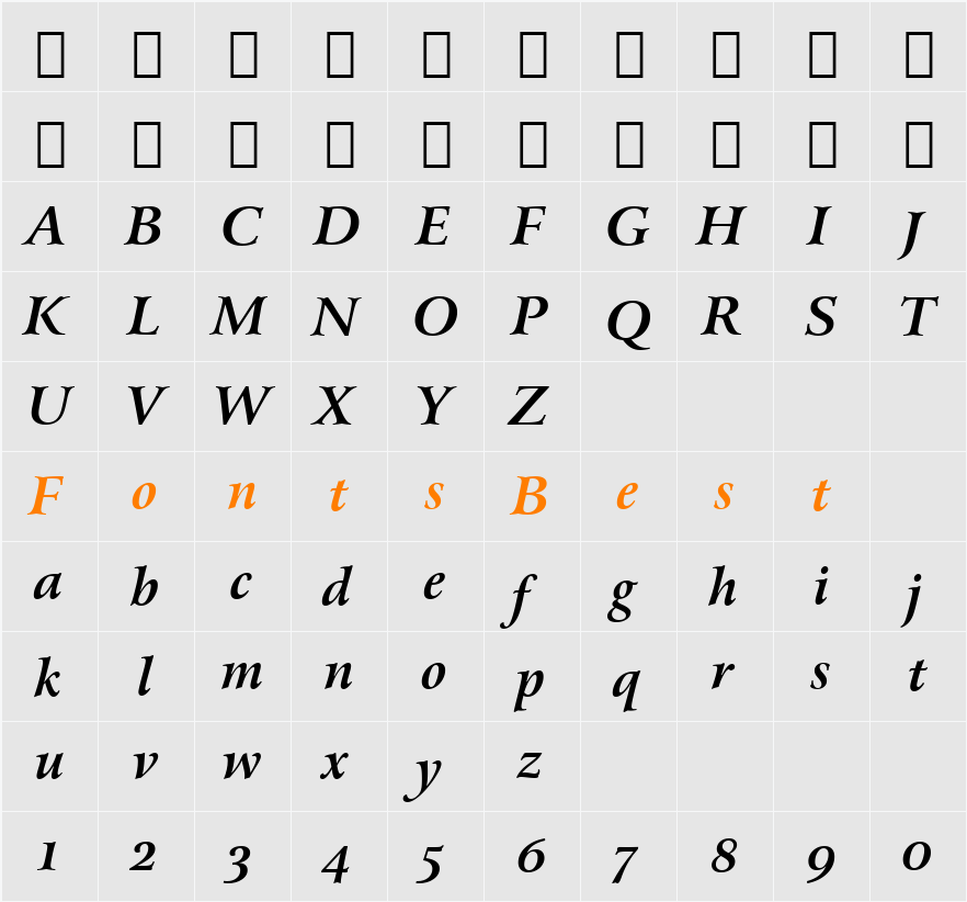 Arrus OSF BT Character Map
