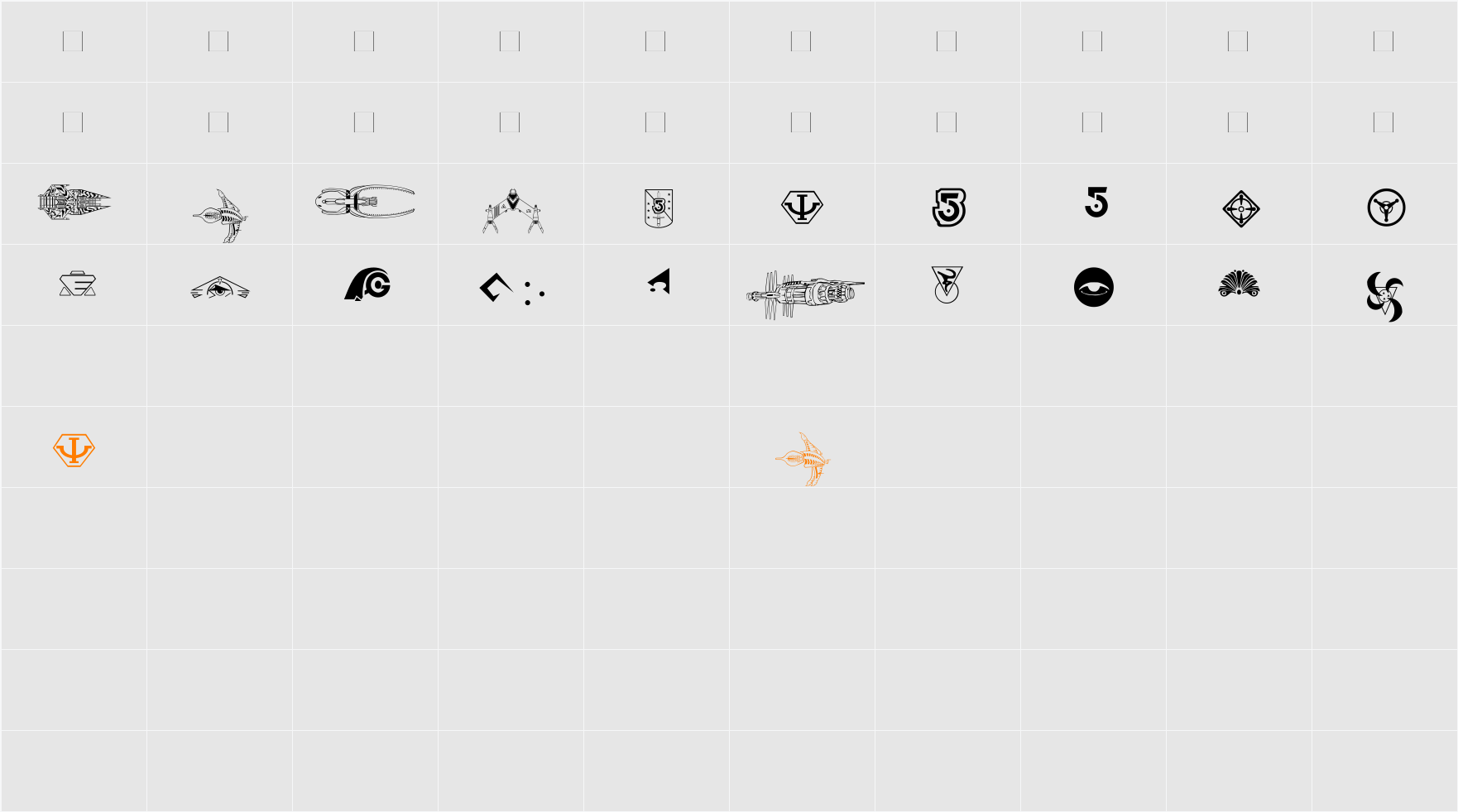 B5wingdings Character Map