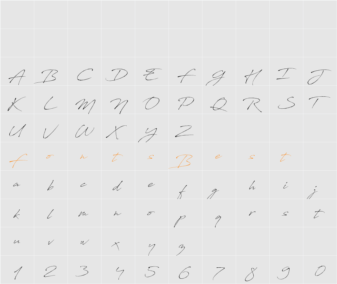 Antro Vectra Character Map