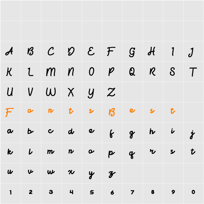 Bright beauty Character Map