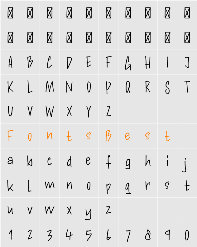 DK Andorra Script Character Map