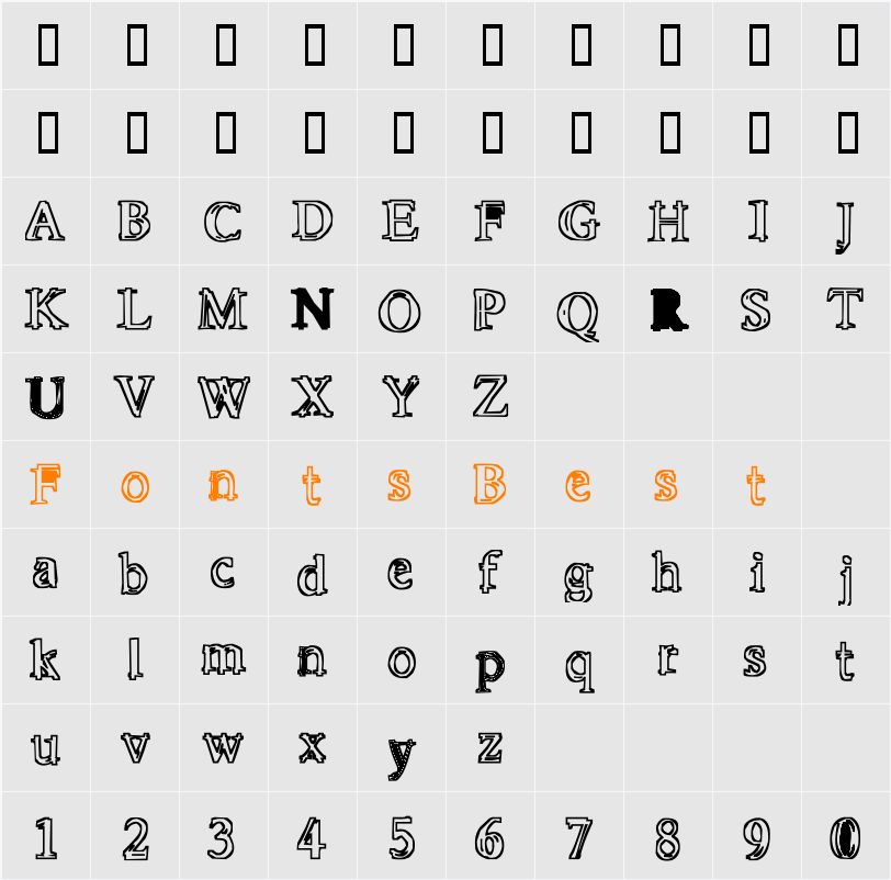 Molten Character Map