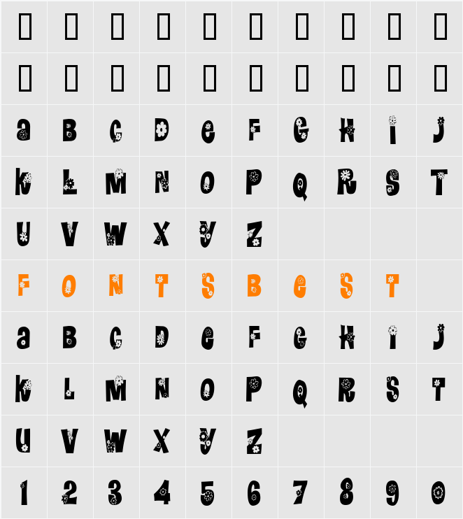 FlowerPowerCondensed Character Map