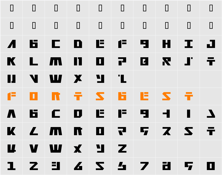 Falconhead Character Map