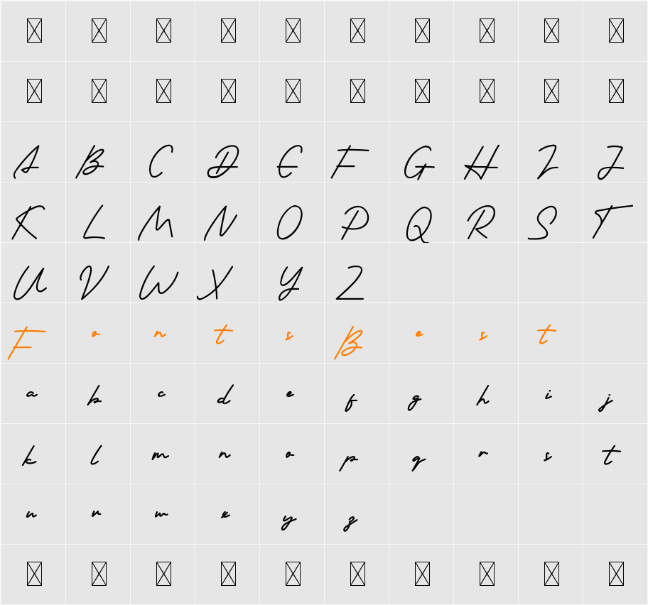 Beautyous Demo Character Map