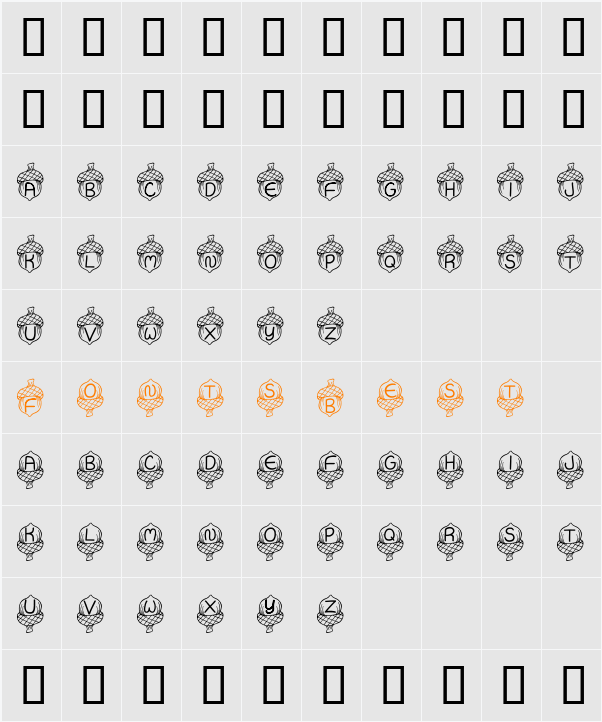 JI Acorn Character Map
