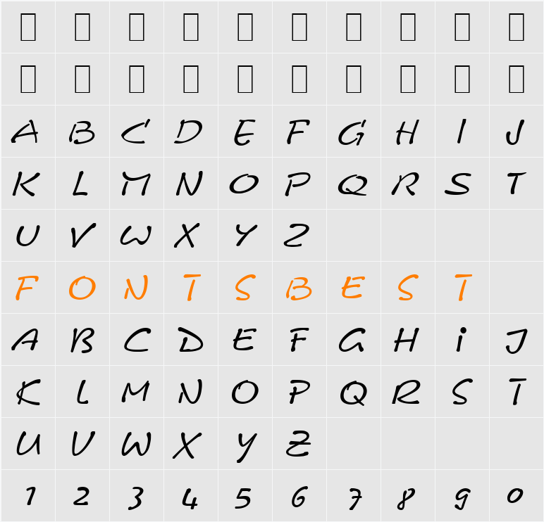 Cerberix Character Map