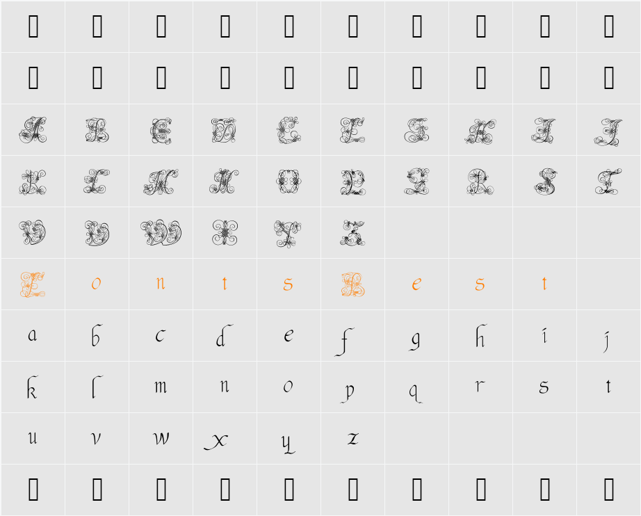 Andrade Character Map