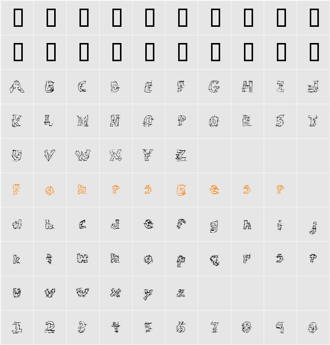 JI-Paunch Character Map