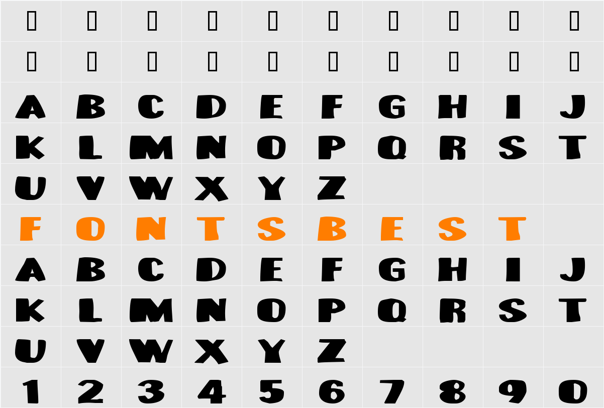 Munster Bash Character Map
