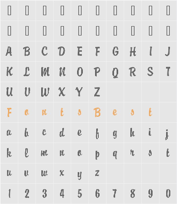 DTCBrodyM01 Character Map