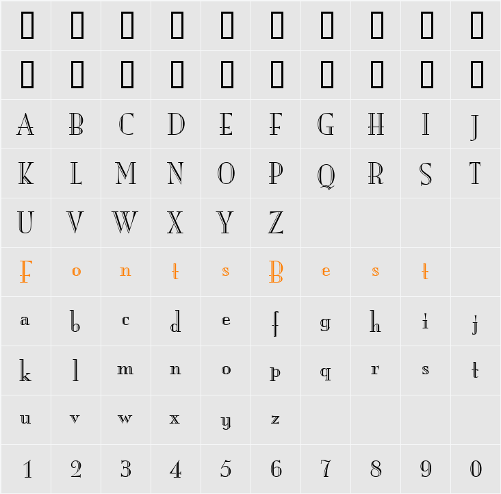 Mona Lisa ICG Character Map
