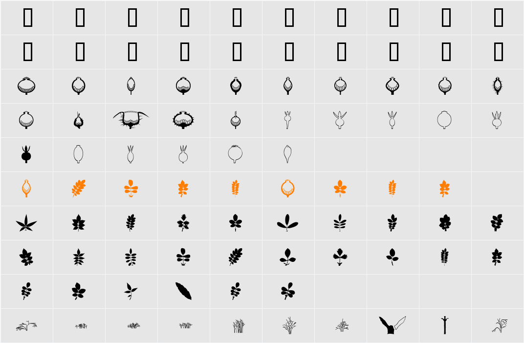 BOTAROSA1 Character Map